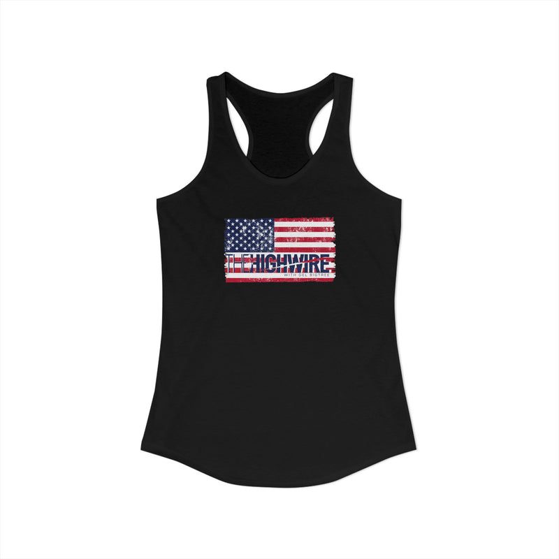 The Highwire  Distressed American Flag Women's Racerback Tank