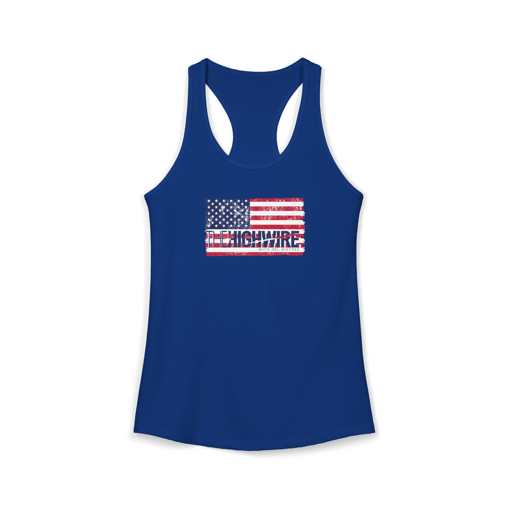The Highwire  Distressed American Flag Women's Racerback Tank