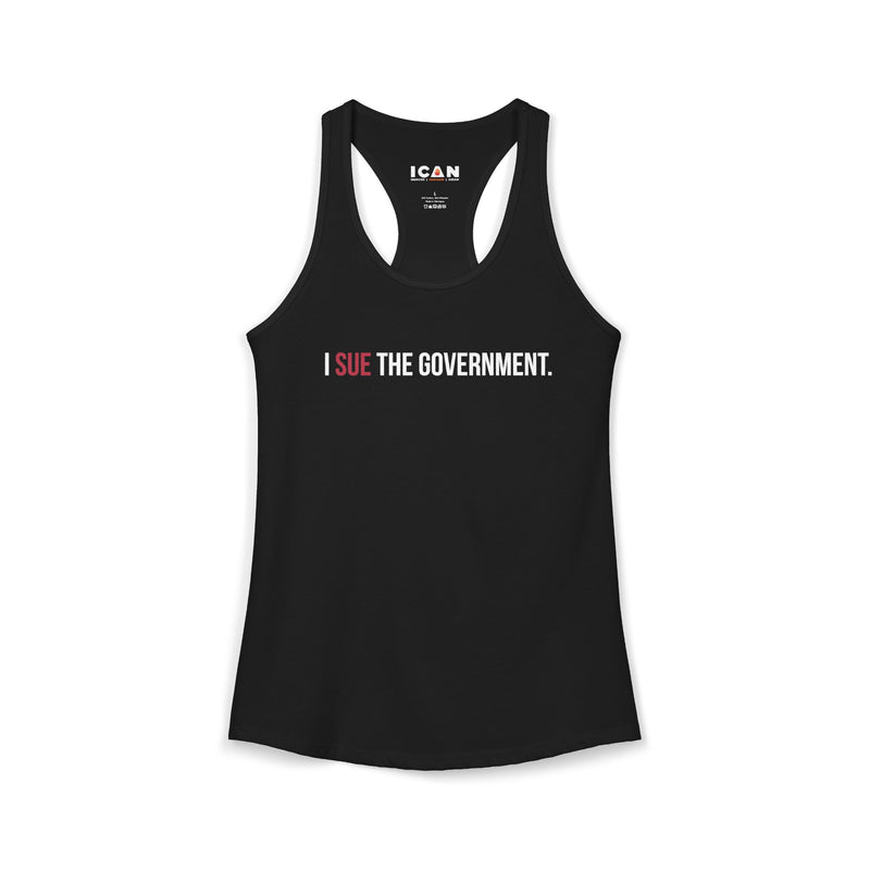 I Sue the Government Women's Racerback Tank